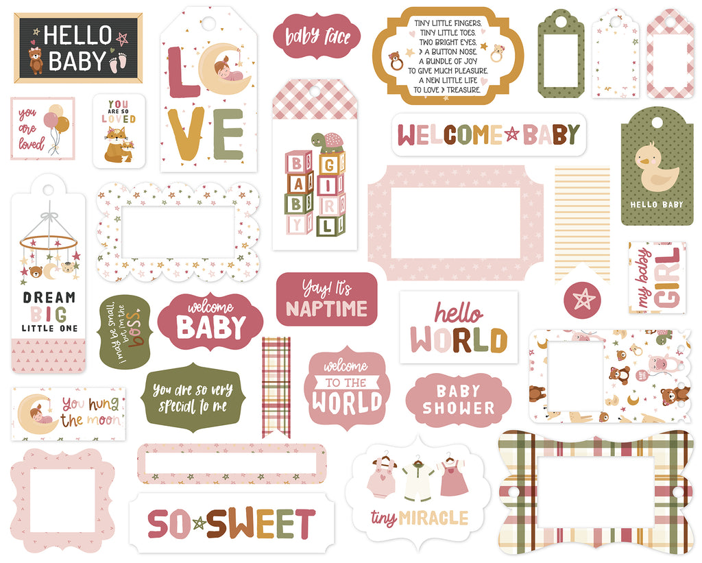 Special Delivery Baby Girl Ephemera-Frames & Tags