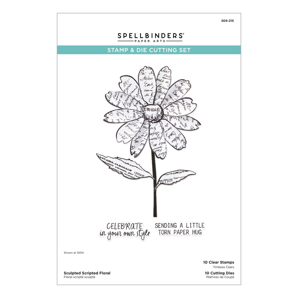 Beautifully Imperfect Sculpted Scripted Floral Stamp & Die Set