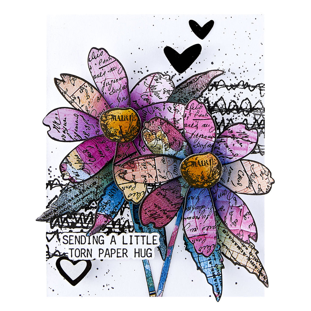 Beautifully Imperfect Sculpted Scripted Floral Stamp & Die Set