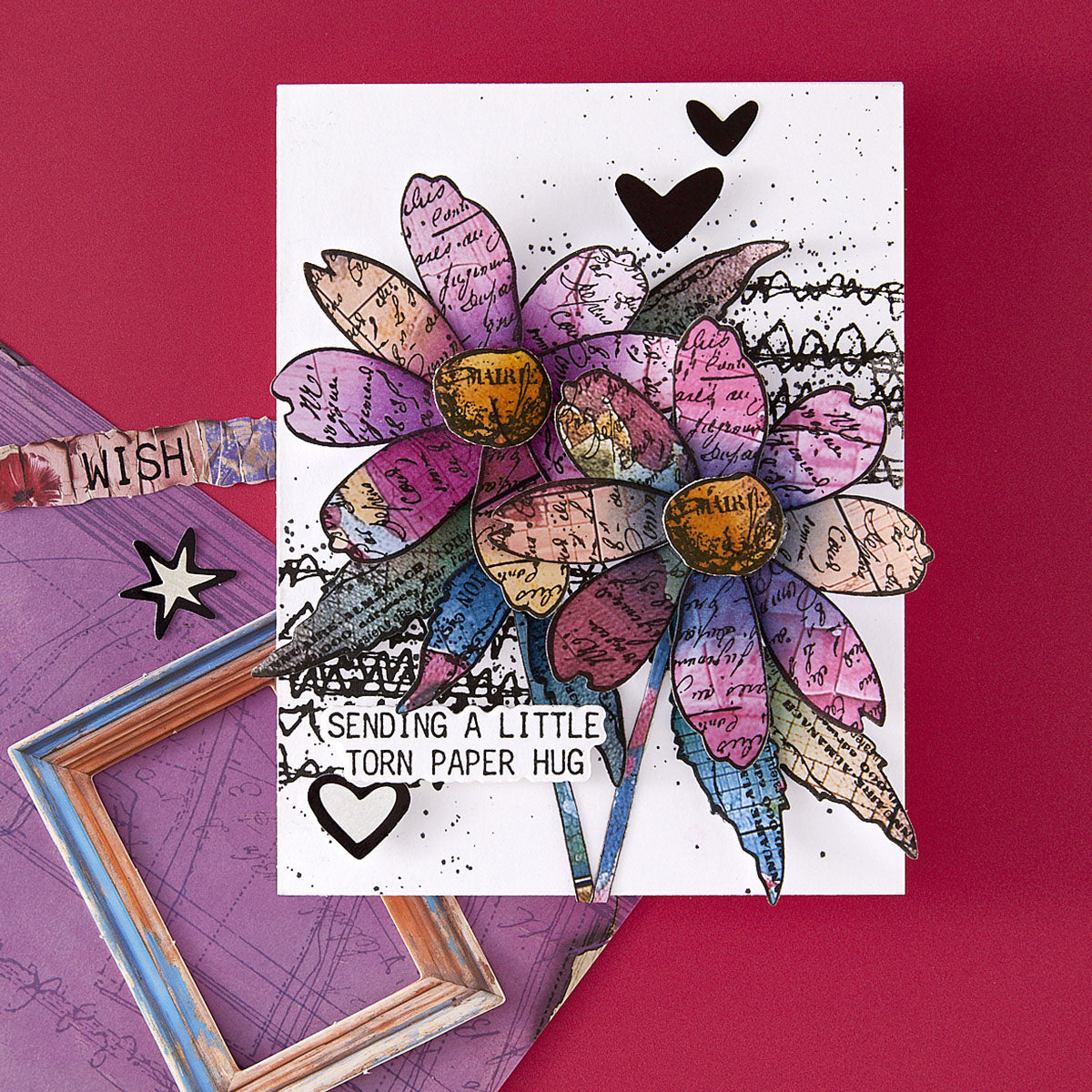 Spellbinders Beautifully Imperfect Sculpted Scripted Floral Stamp & Die Set