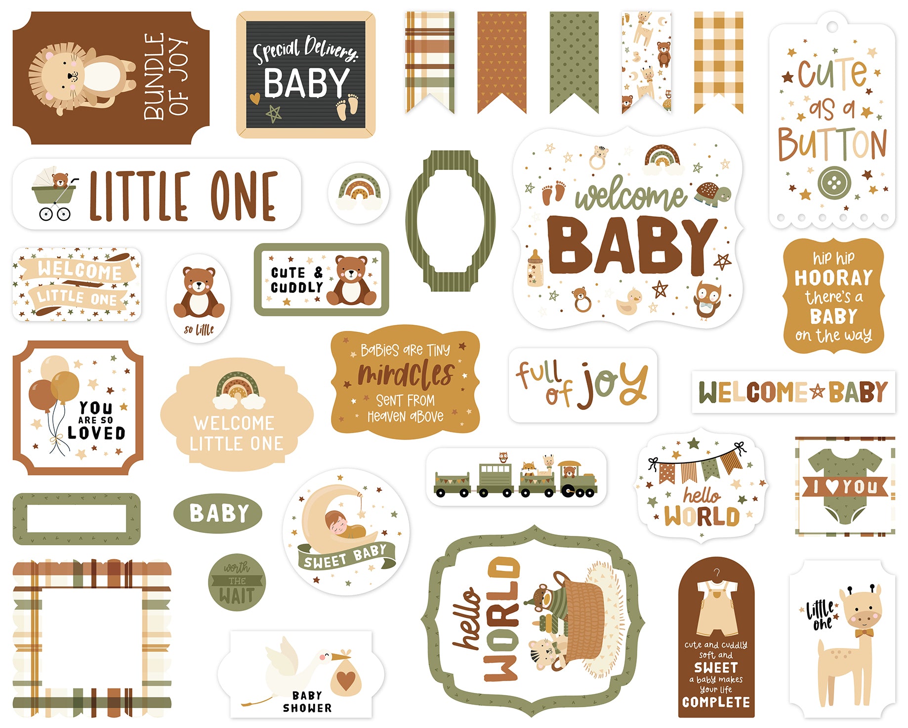 Echo Park Special Delivery Baby Cardstock Ephemera-Icons