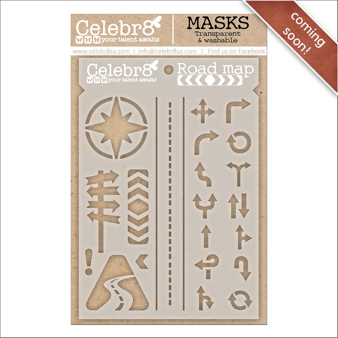 Celebr8 Rugged Odyssey Stencil - Road Map