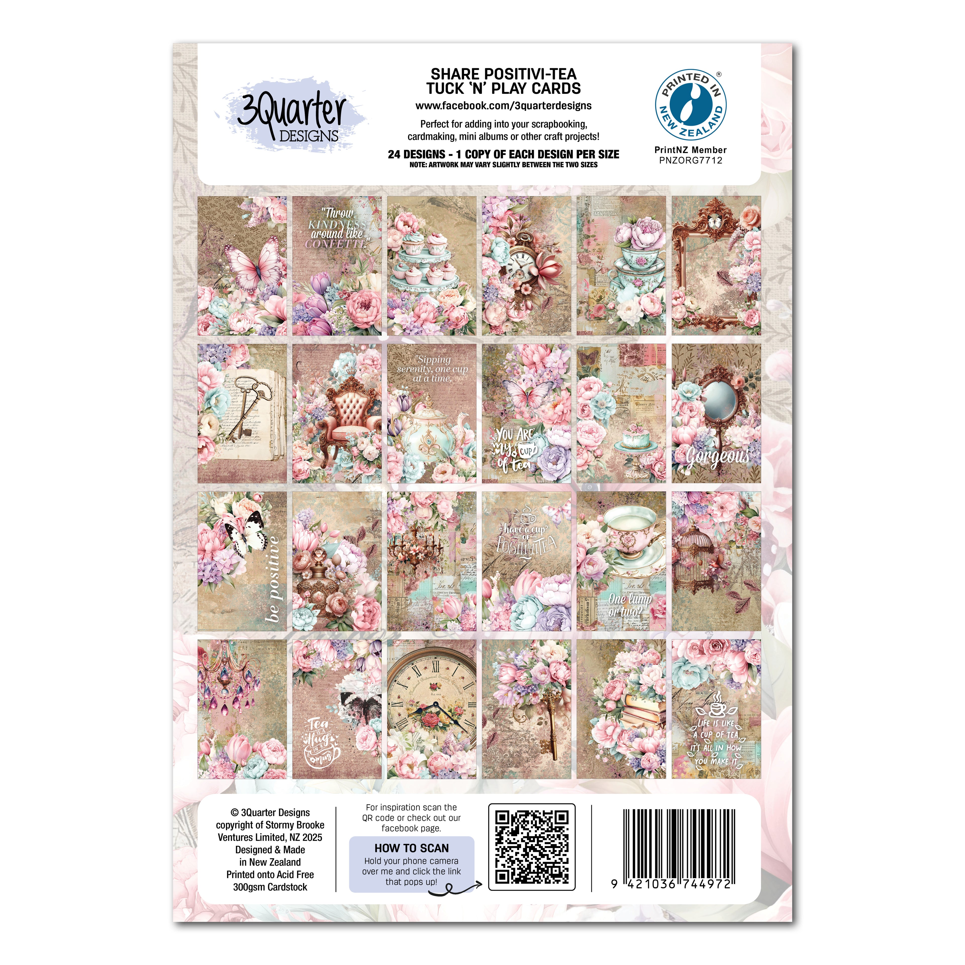 3Quarter Designs Positivi-Tea Tuck & Play Cards