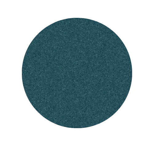 Solid teal circle on a white background