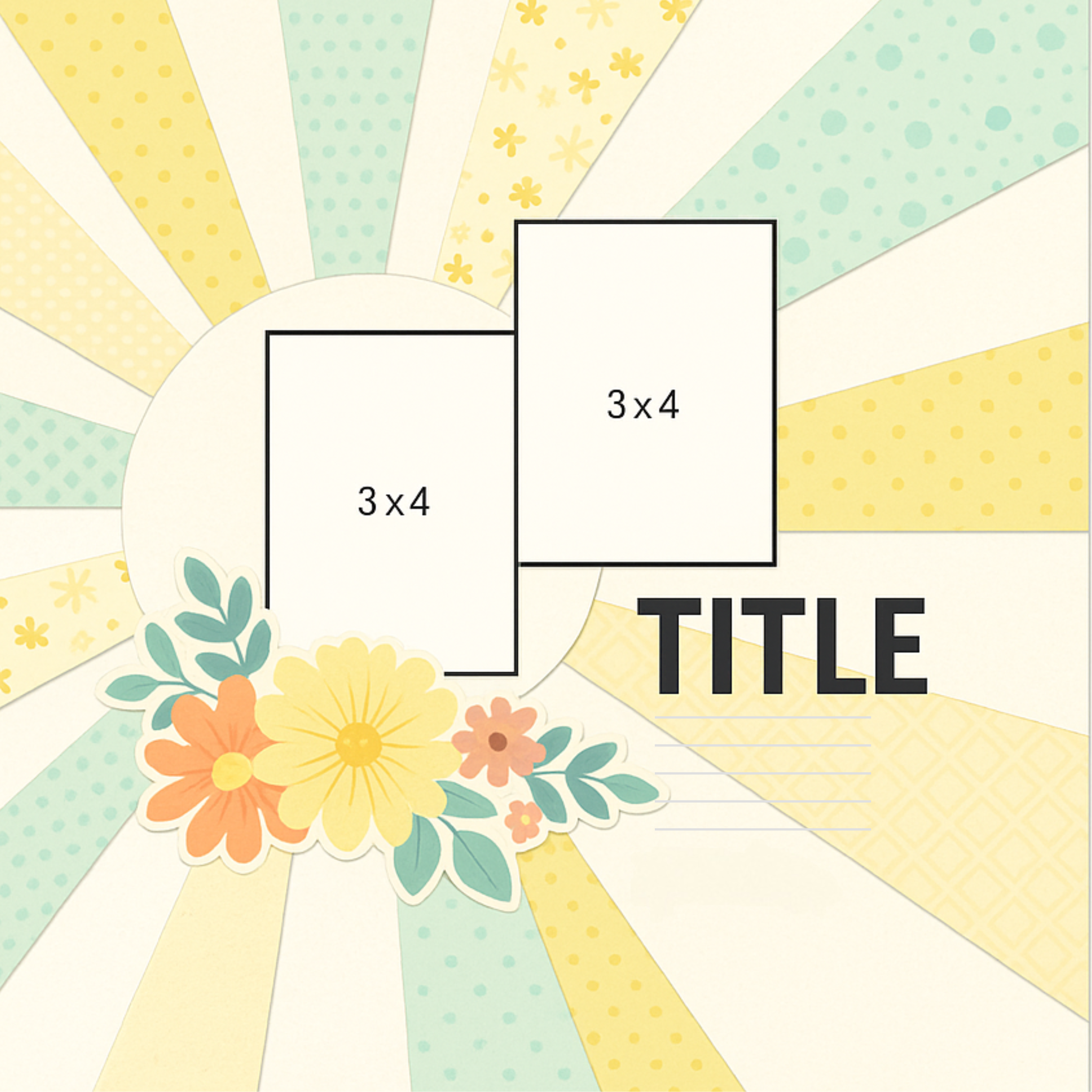 Creative Junket Sunshine Scrapbook Sketch – Free Download