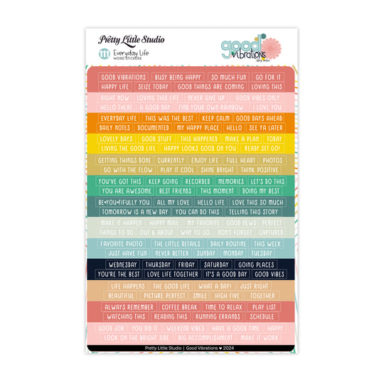 Pretty Little Studio Good Vibrations Stickers | Everyday Life Words