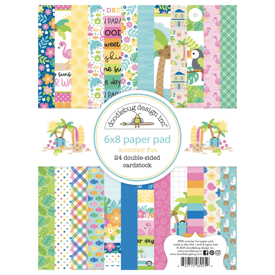 Doodlebug Summer Fun Paper Pad 6"X8"