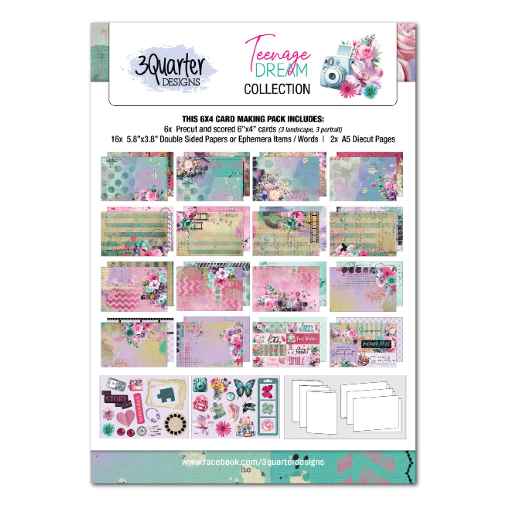 3Quarter Designs Teenage Dream Collection 6"x4" Card Pack