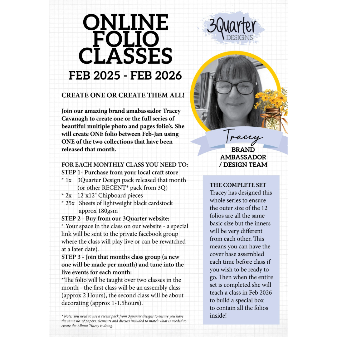 Black Cardstock bundle for Tracey Cavanagh Year of Folios Classes