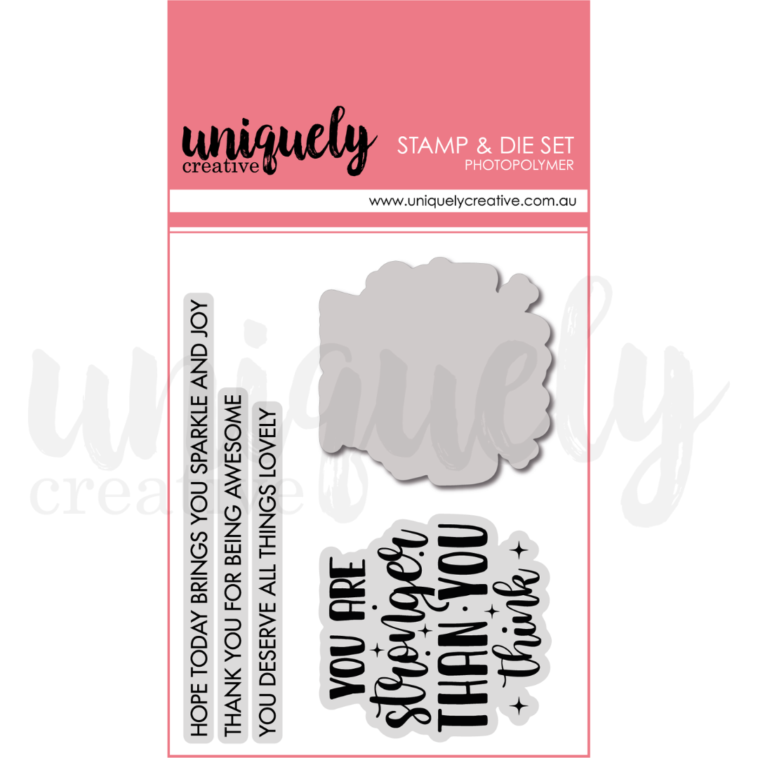 Uniquely Creative Heart & Soul Stronger Than You Think Stamp & Die Set