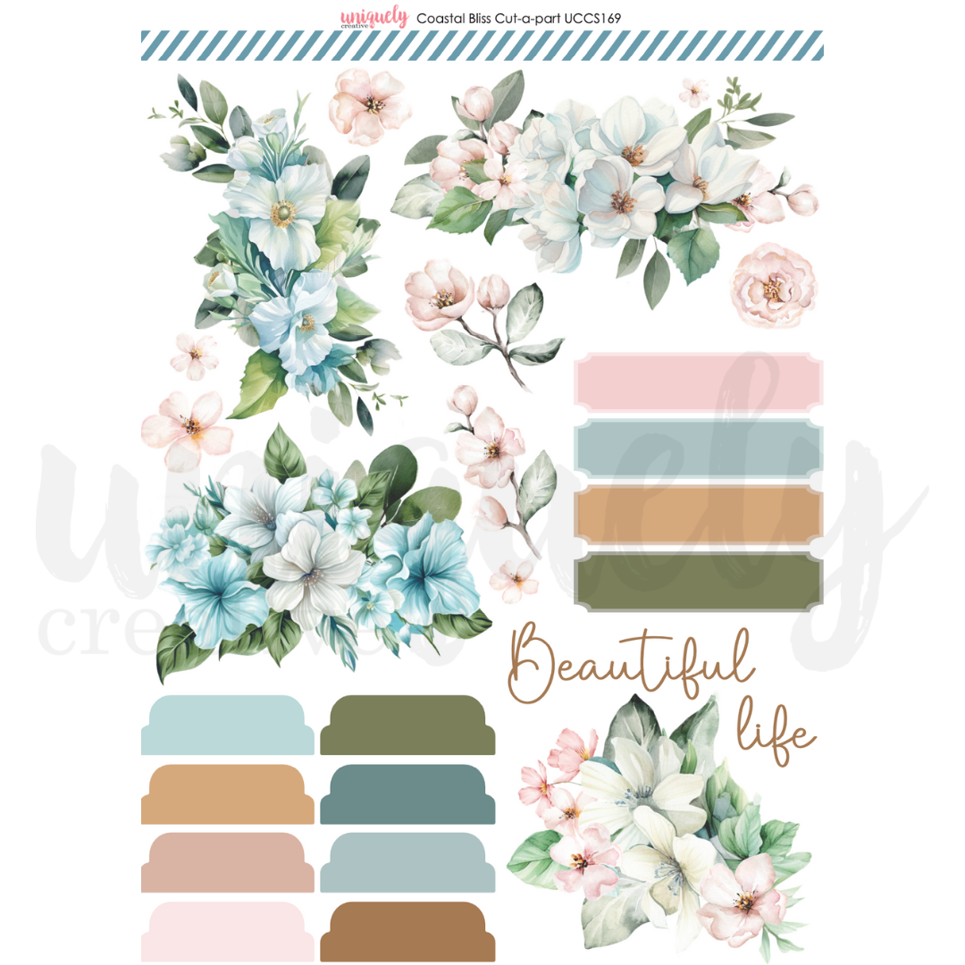 Uniquely Creative Coastal Bliss Cut-a-Part Sheet