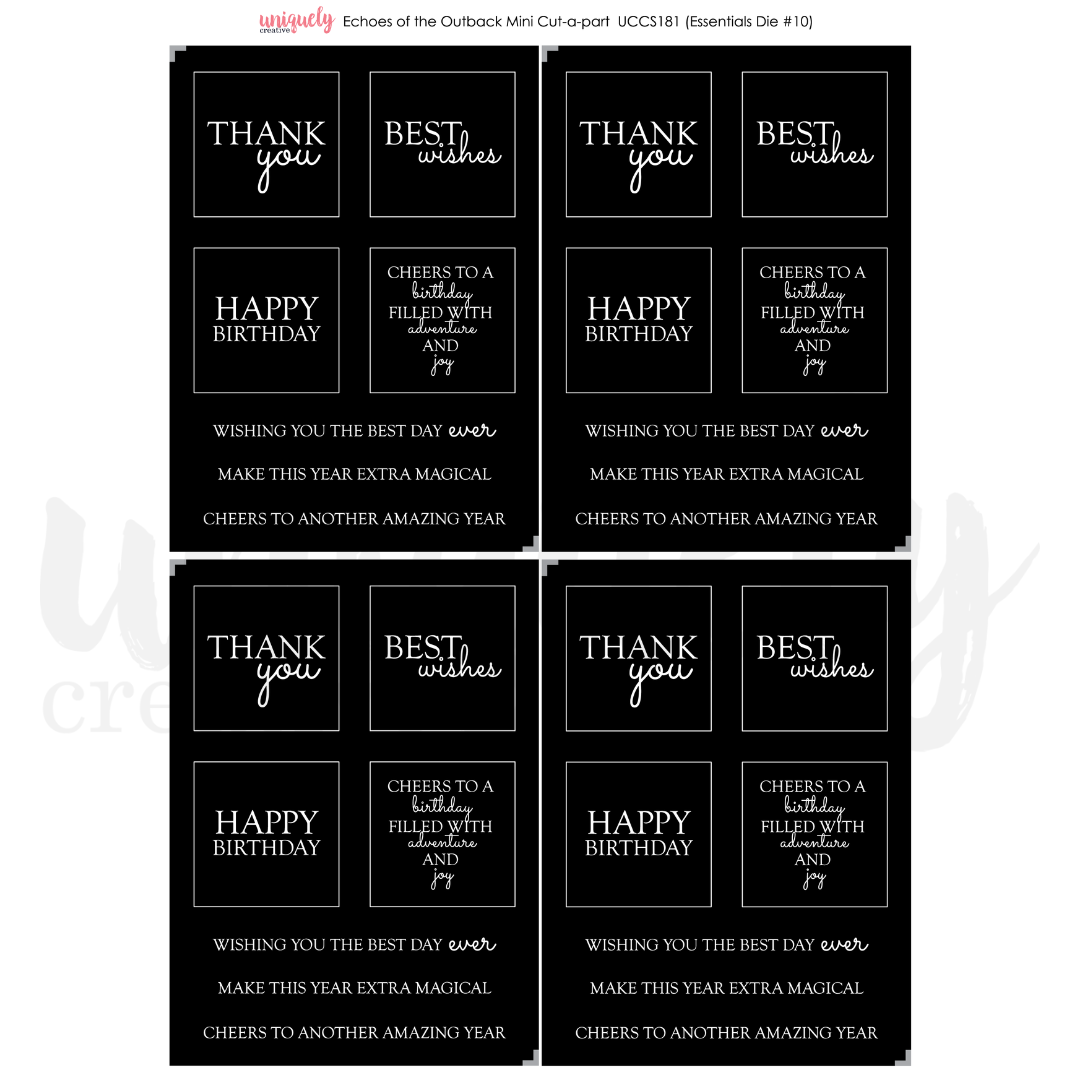 Uniquely Creative Echoes of the Outback Mini Cut-a-Part Sheet