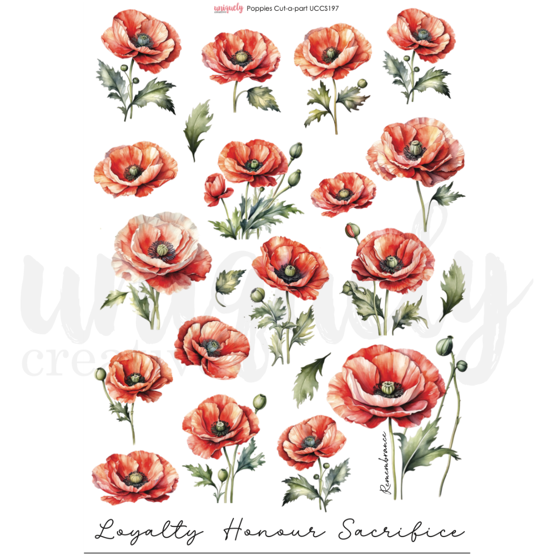 Uniquely Creative Poppies Cut-a-Part Sheet