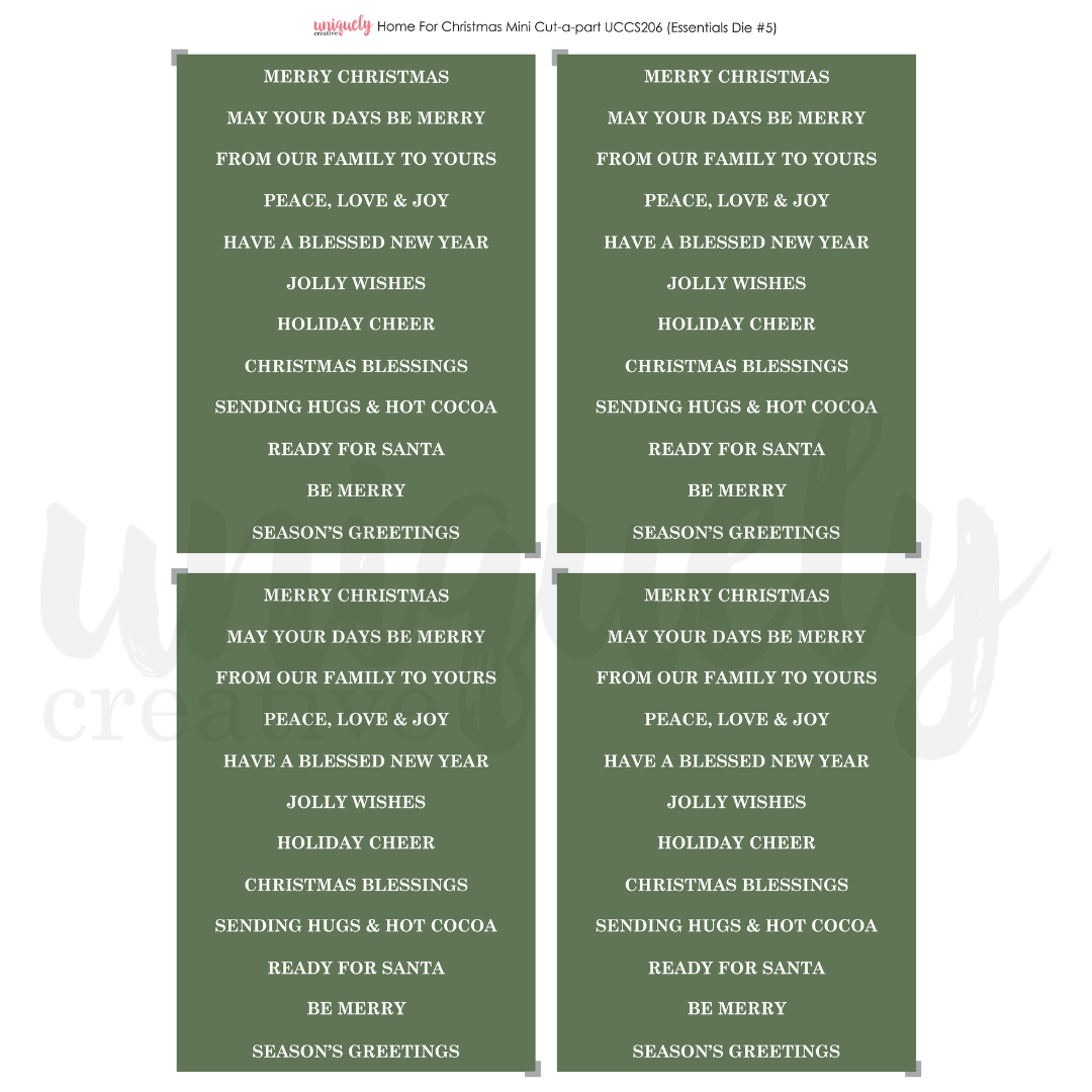 Uniquely Creative Home for Christmas Cut-a-Part Sheet Mini