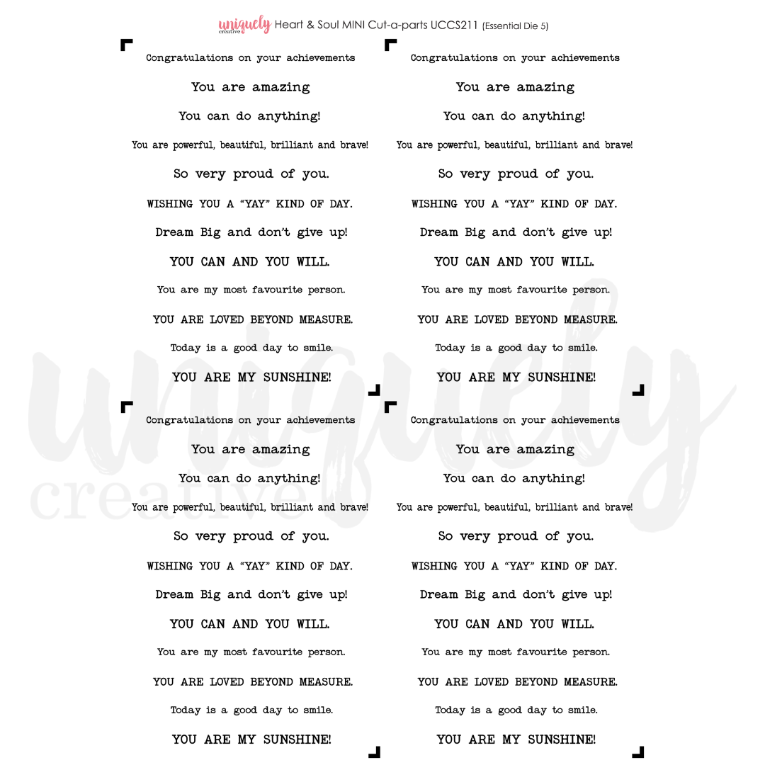 Uniquely Creative Heart & Soul Cut-a-Part Sheet Mini