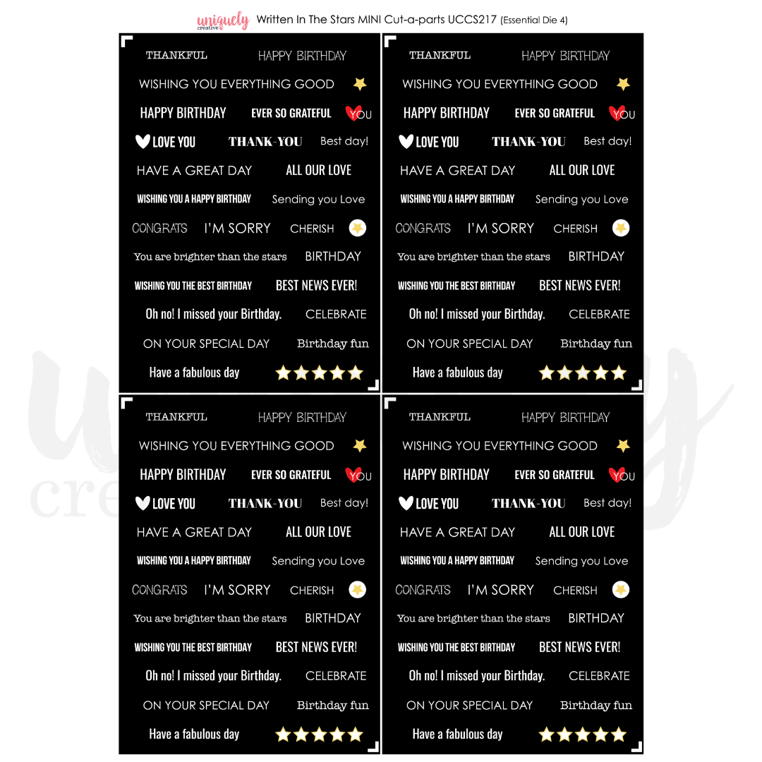 Uniquely Creative Written in the Stars Cut-a-Part Sheet Mini