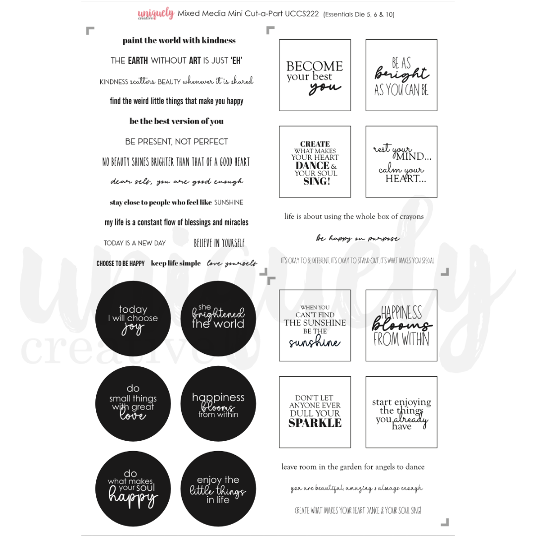 Uniquely Creative Heart & Soul Mixed Media Mini Cut-a-Part Sheet
