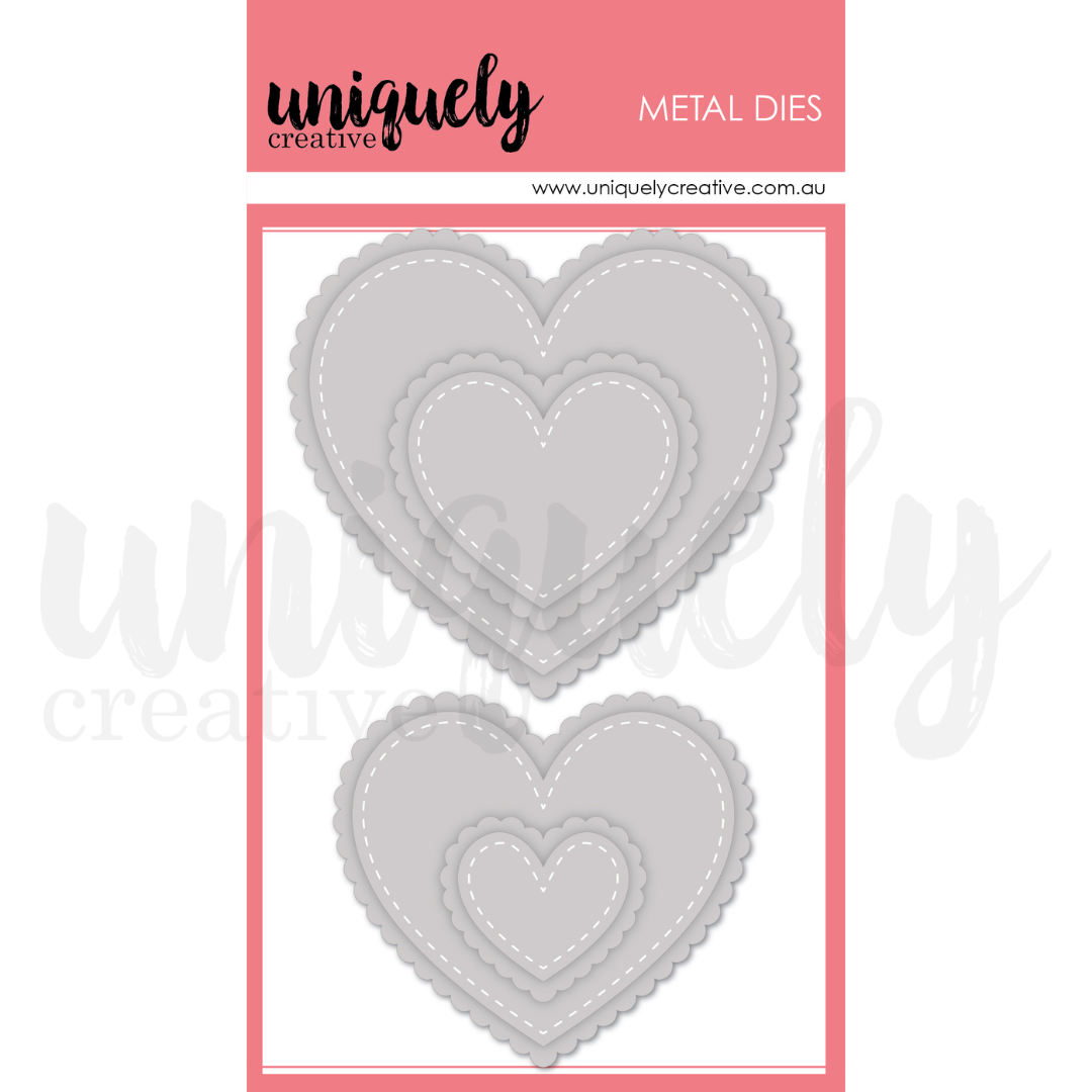 Uniquely Creative Die - Stitched Nesting & Scalloped Hearts