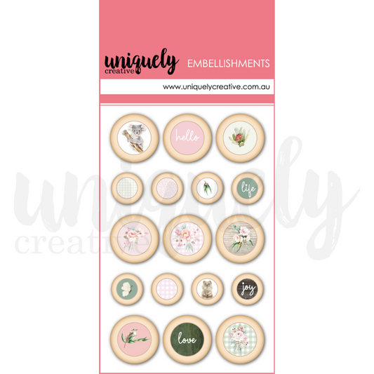Uniquely Creative Peonies & Proteas - Wooden Buttons