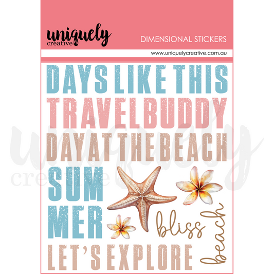 Uniquely Creative Coastal Bliss Dimensional Stickers