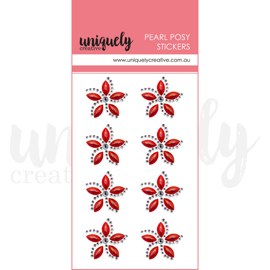 Uniquely Creative Merry & Bright Pearl Posy - Christmas Red