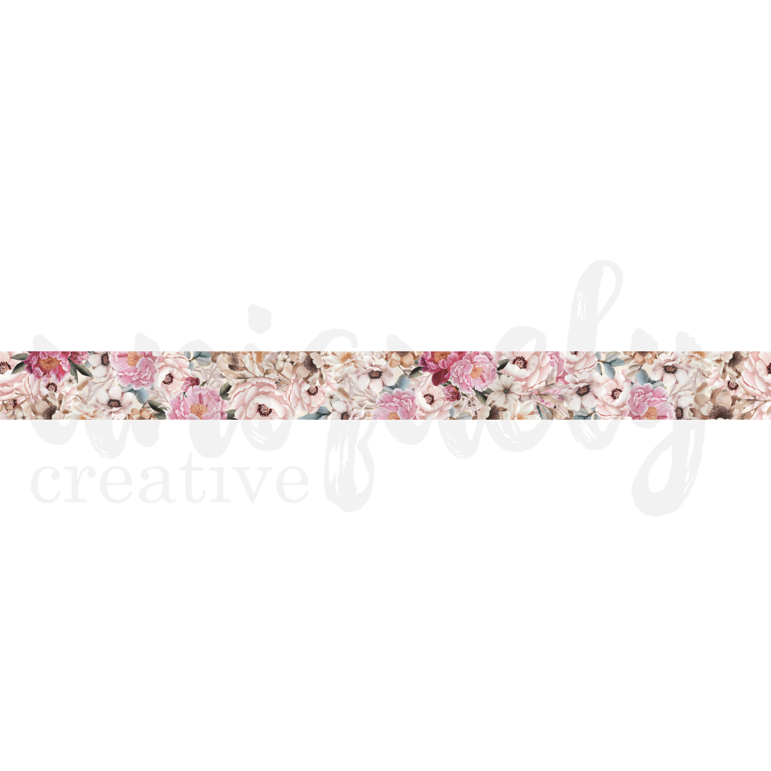 Vintage Walls Pink Floral Washi Tape 15mm