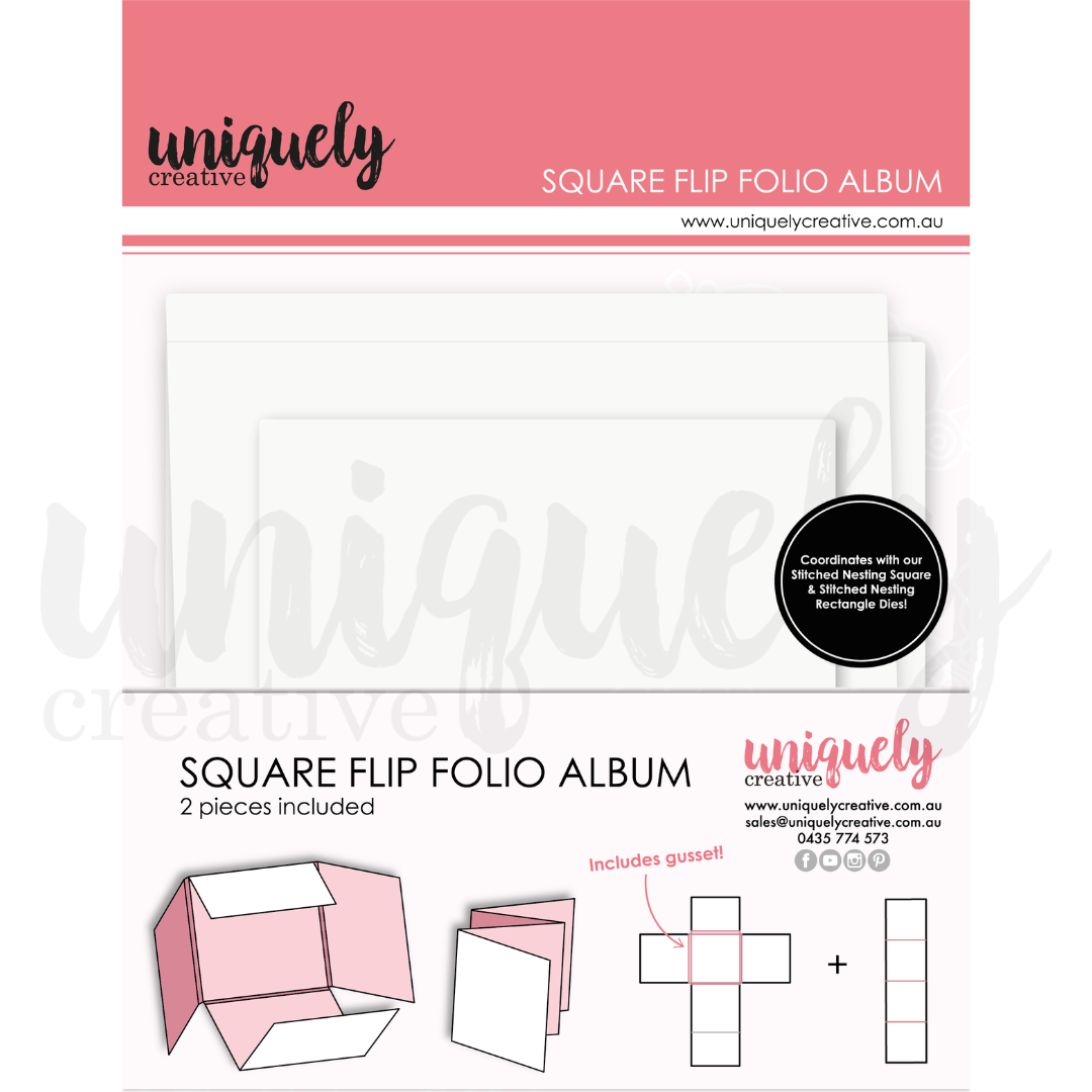 Uniquely Creative Square Flip Folio Album - White