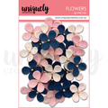 Indigo Bloom Blue & Blush Flowers