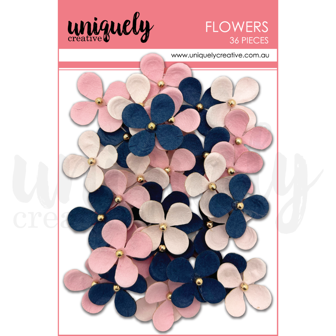 Uniquely Creative Indigo Bloom Blue & Blush Flowers