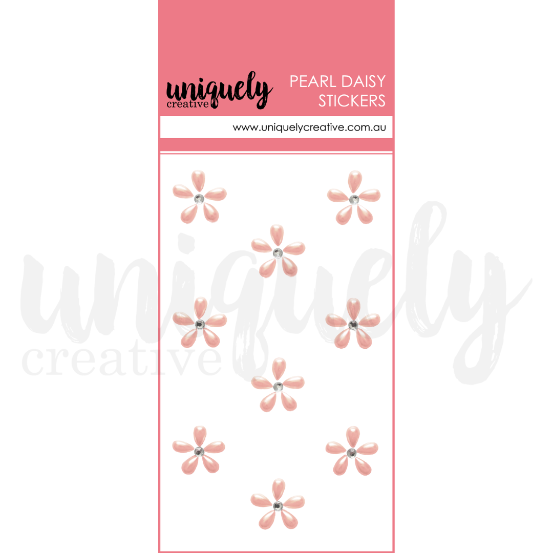 Uniquely Creative Pearl Daisy Stickers - Pink