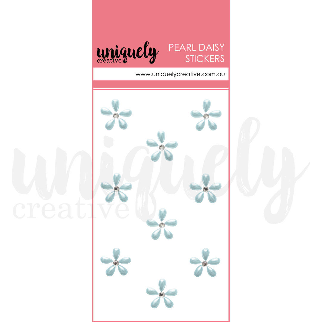 Uniquely Creative Pearl Daisy Stickers - Blue