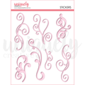 Pink Flourish Puffy Stickers