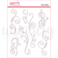 White Flourish Puffy Stickers