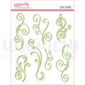 Green Flourish Puffy Stickers