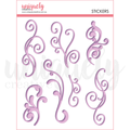 Purple Flourish Puffy Stickers