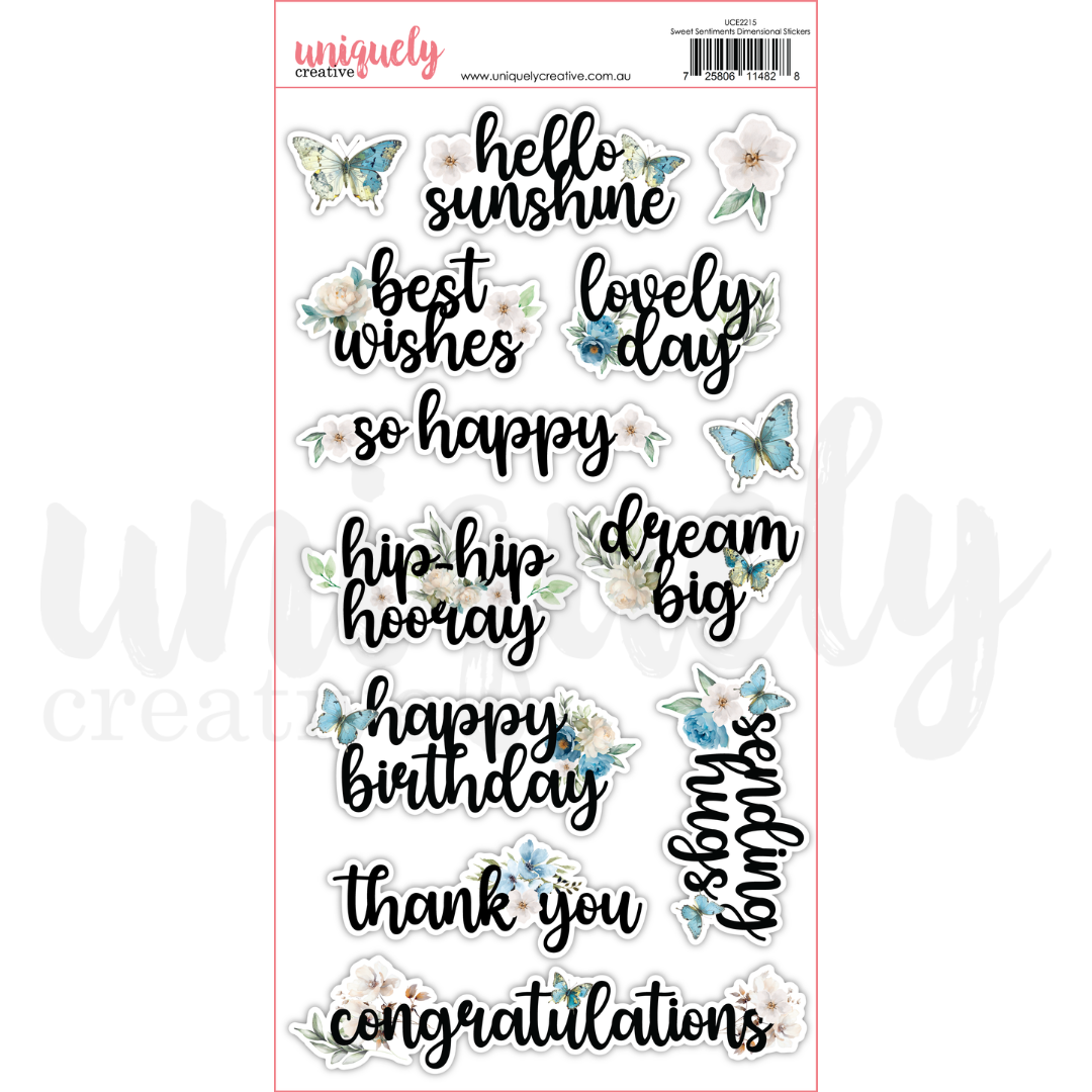Delighted Curiosities - Sweet Sentiments Dimensional Stickers