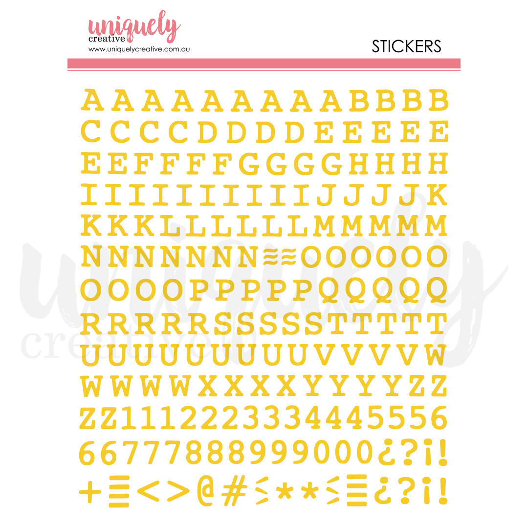Sweet as Honey - Puffy Alpha Stickers Uppercase - Gold