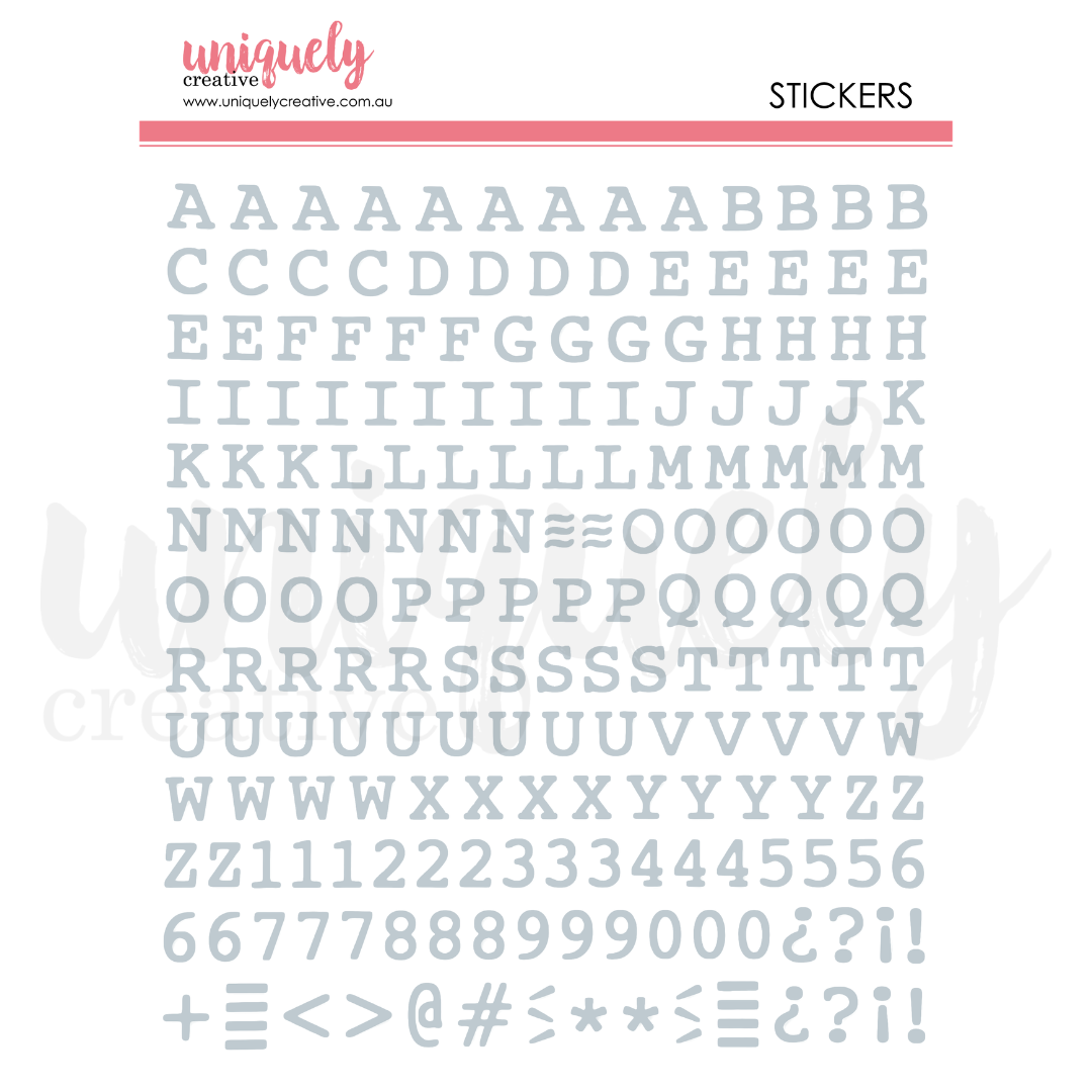 Sweet as Honey - Puffy Alpha Stickers Uppercase - Silver