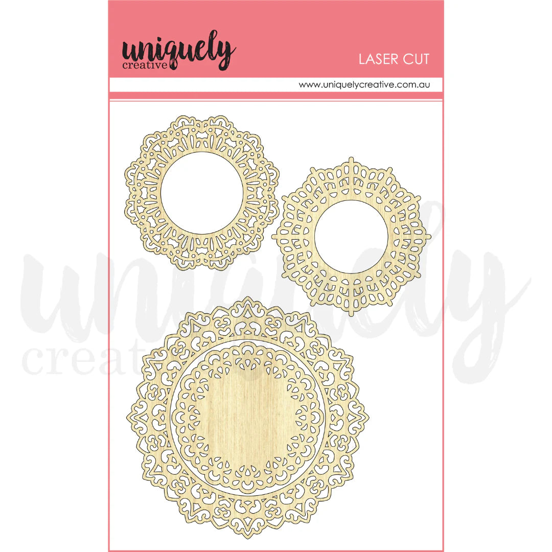 Uniquely Creative Merry & Bright Lace Doily Laser Cut Stickers