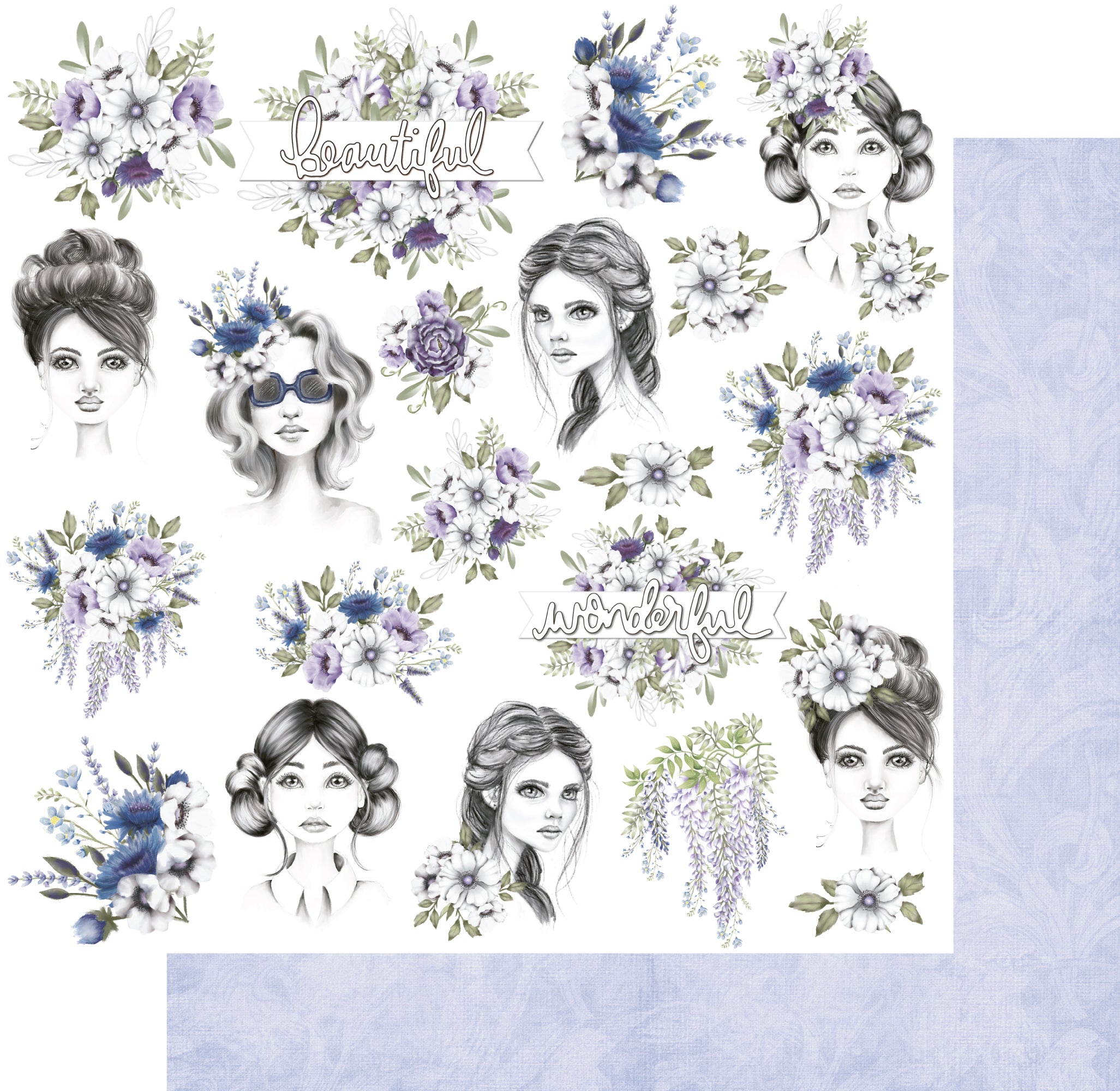 Wisteria Lane -Beautiful - Fussy Cuts Paper