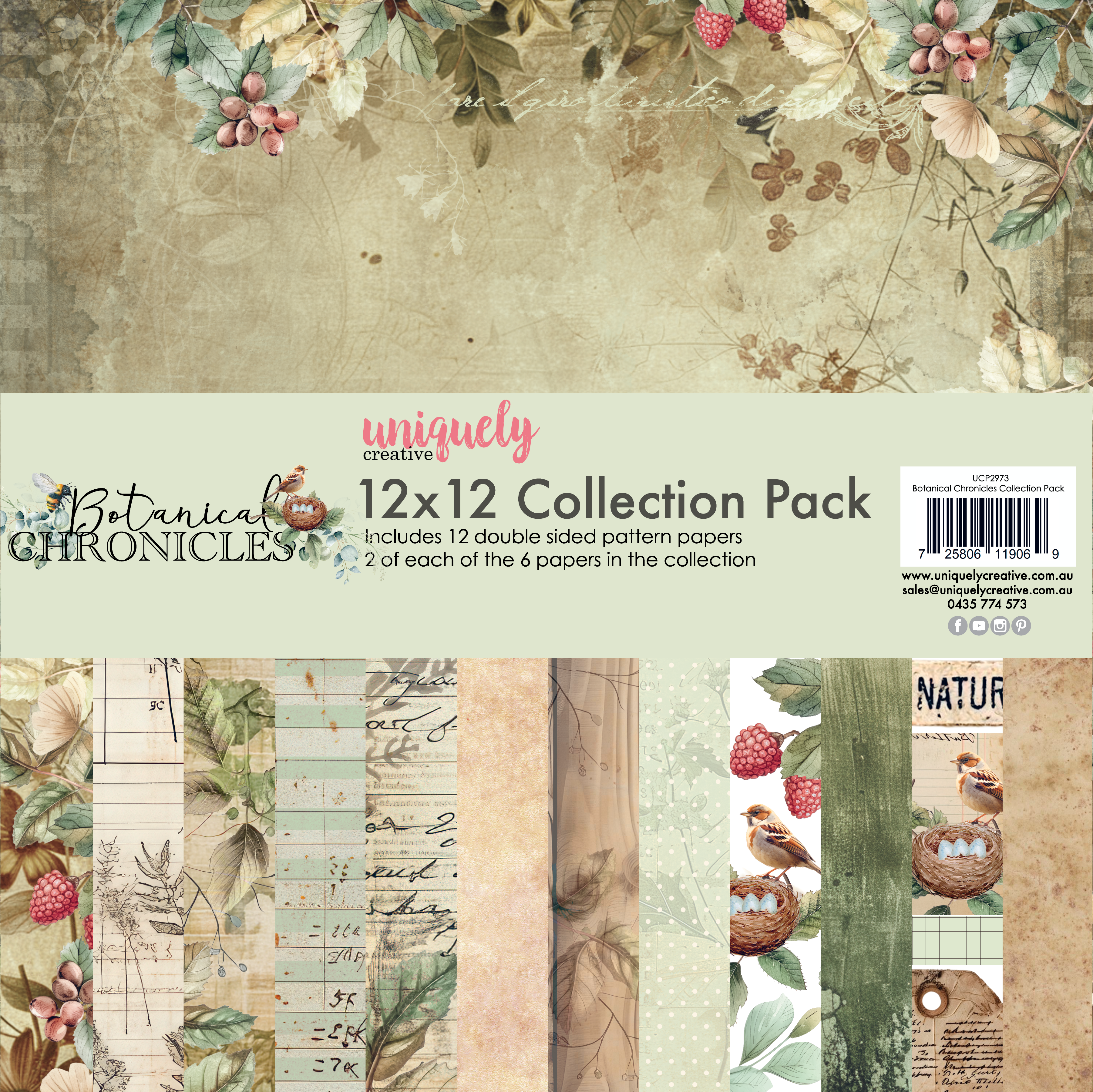 Uniquely Creative Botanical Chronicles 12 x 12 Collection Pack