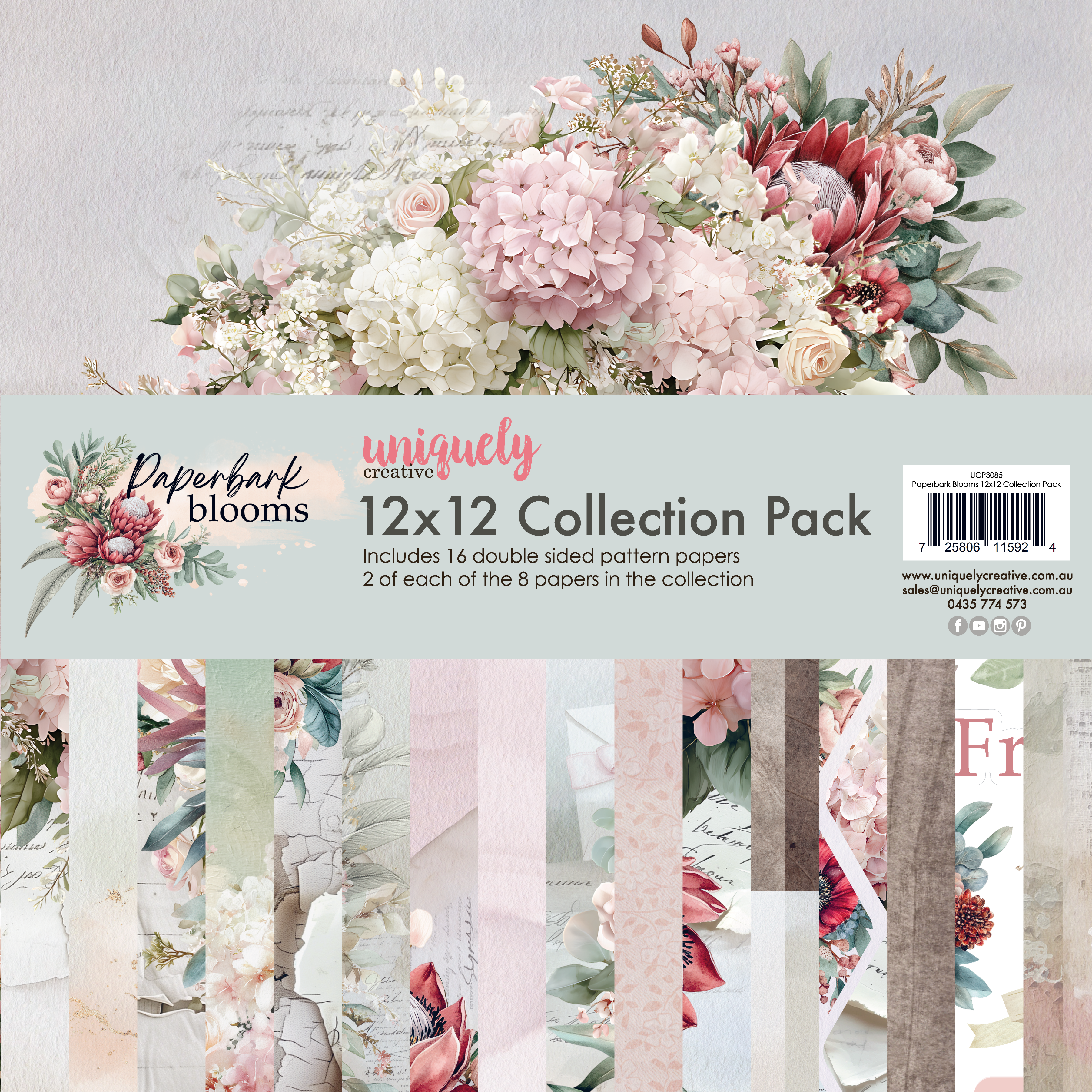 Paperbark Blooms 12 x 12 Collection Pack (16 sheets)