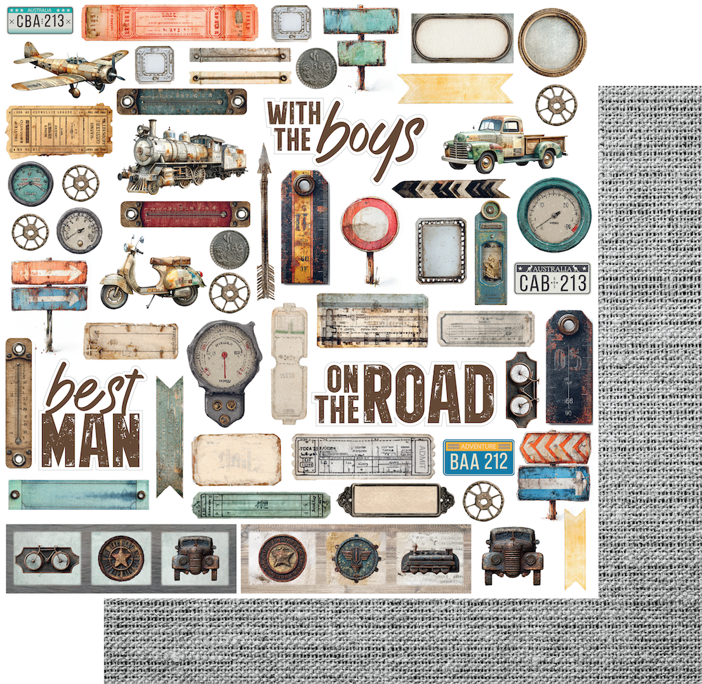 Wings & Wheels - 12 x 12 Collection Pack (16 sheets)