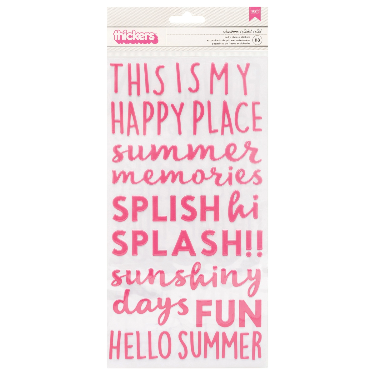 Sun & Fun Thickers Puffy Phrase