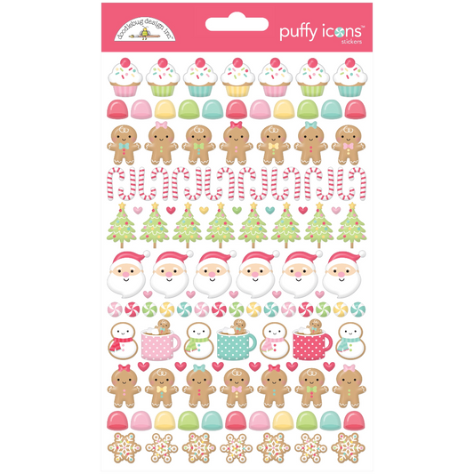 Doodlebug Gingerbread Kisses Puffy Stickers