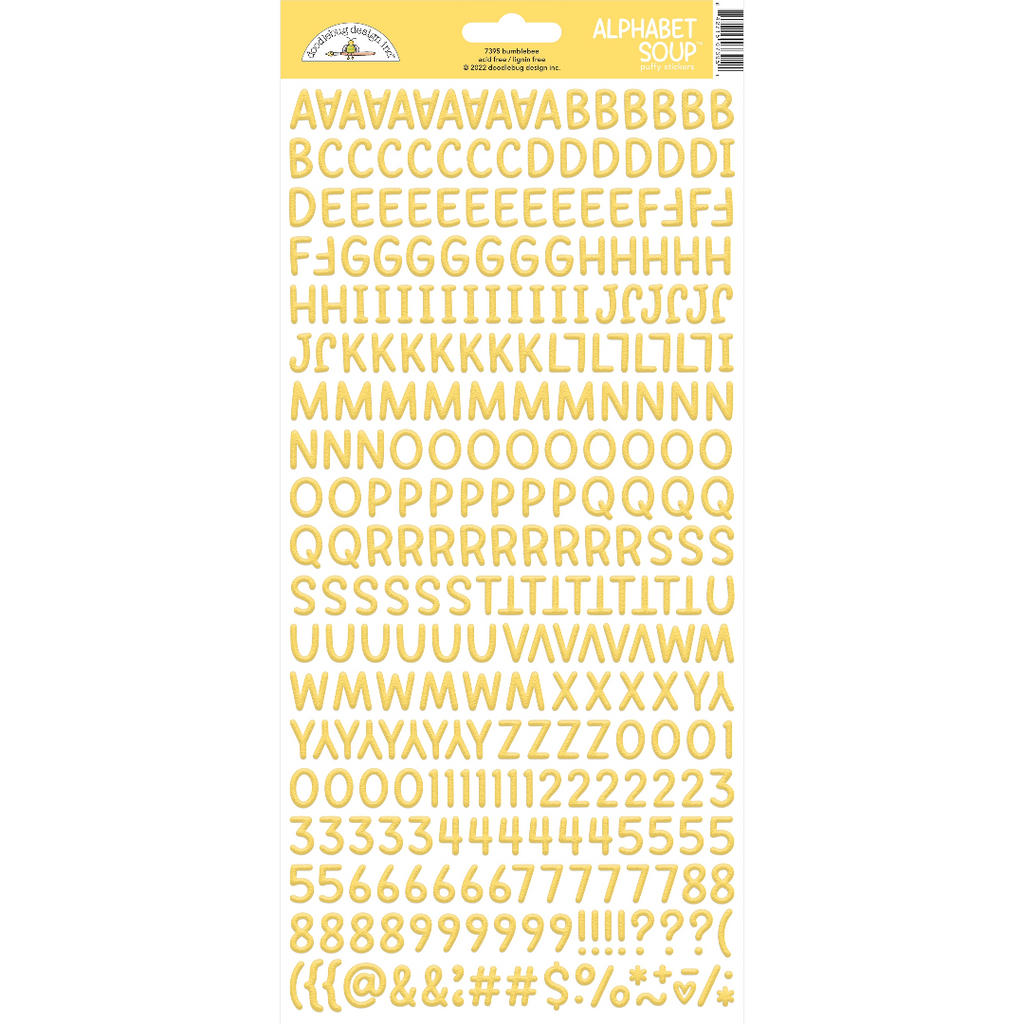 Doodlebug Alphabet Soup Puffy Stickers  - Bumblebee