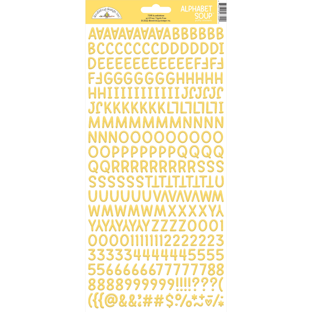 Doodlebug Alphabet Soup Puffy Stickers  - Bumblebee