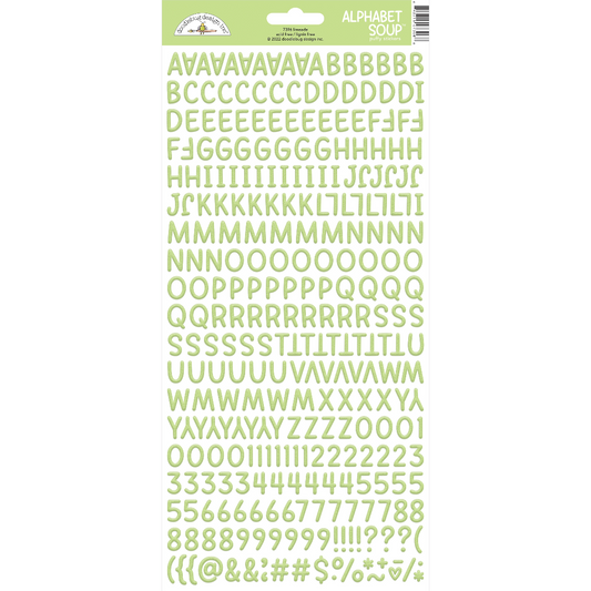 Doodlebug Alphabet Soup Puffy Stickers  - Limeade
