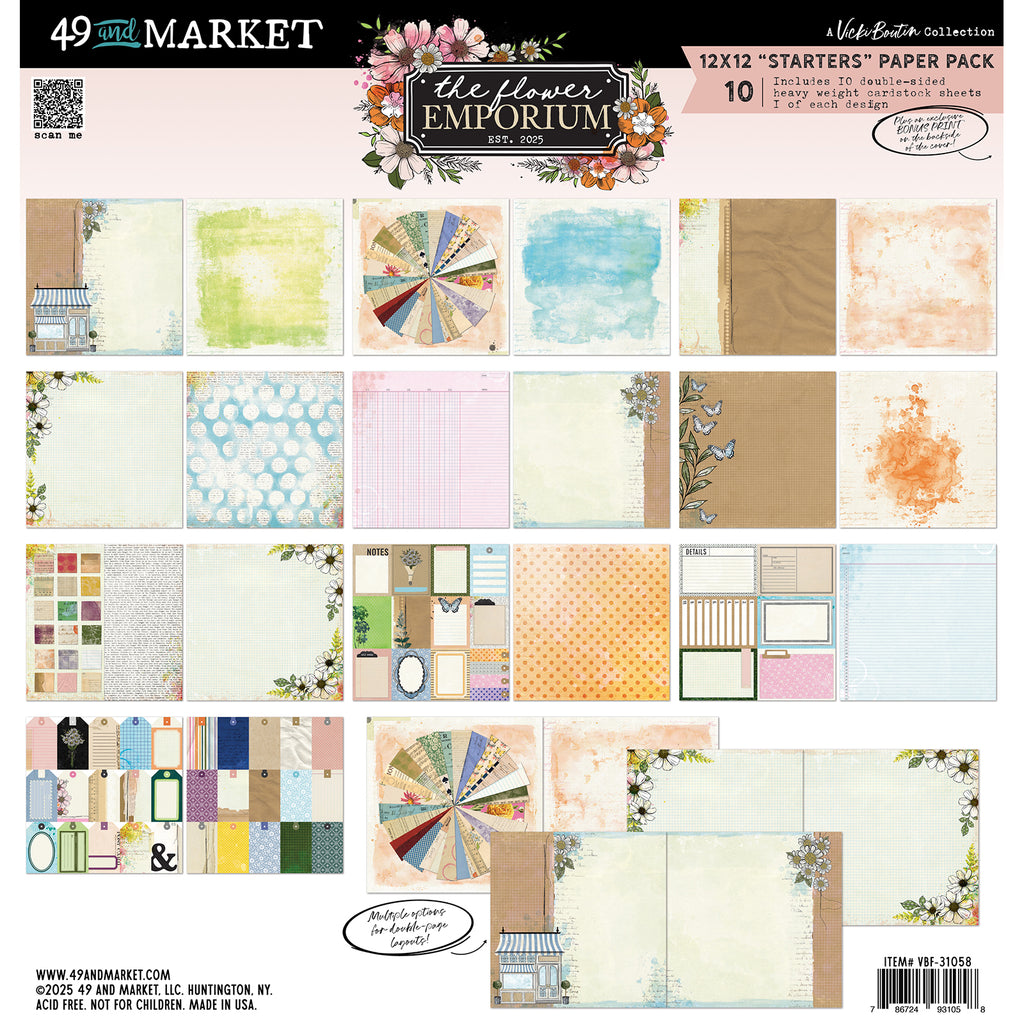 49 And Market The Flower Emporium Collection Pack 12"X12"