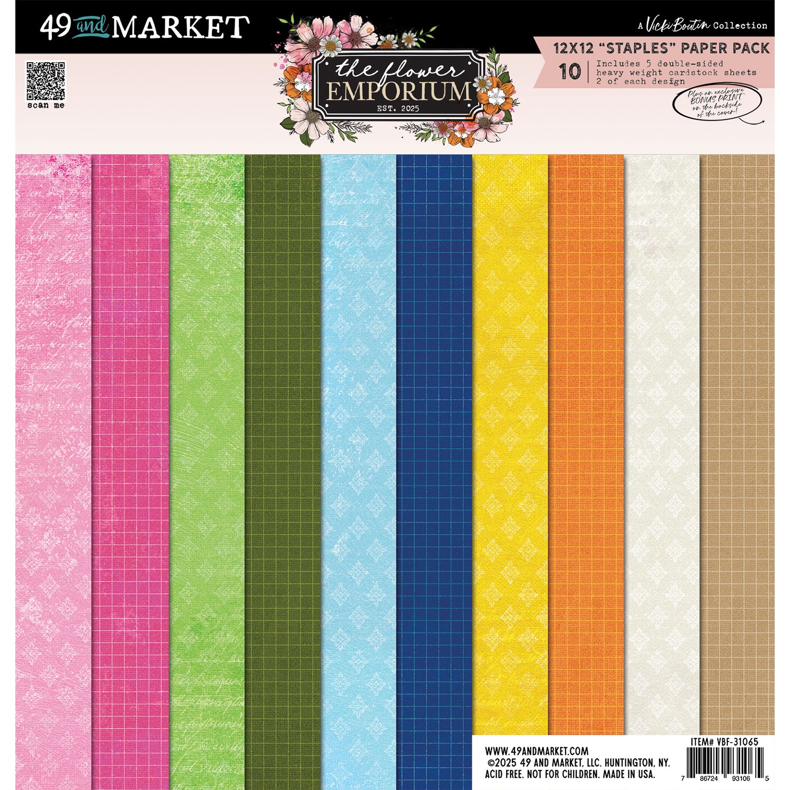49 And Market The Flower Emporium Collection Pack Staples 12"X12"